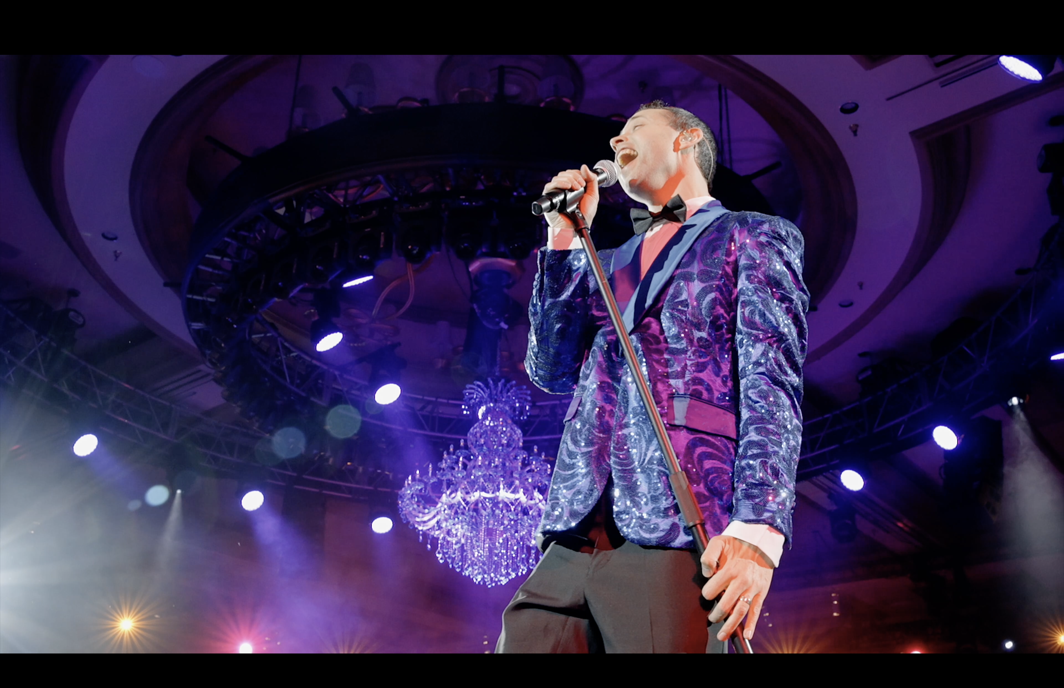 Singer performing at the Infiniti Creative live event at Bellagio in Las Vegas